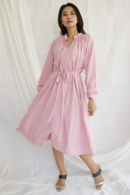 Honey Dress Kancing Formal Mode - DRO 1016 Pink